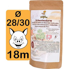 Wengler's Pork Intestine 28/30 - Bratwurst Natural Casing for Your Own Sausage - 1A Butcher Quality - Brewproof, Smokable 18 Metres