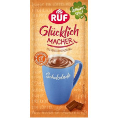 RUF Glücklichmacher cup pudding chocolate, cream pudding for quick desserts, cup cream pudding, just add water, 1 x 59 g bag