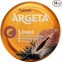 Argeta Premium Exquisite Salmon Pate - 14 Cans Excellent and Delicious Pate - Natural Aroma - Preservative and Gluten Free - 1330 g (95 g per jar x 14)