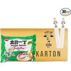 Nissin Instant Ramen Noodles Tonkotsu + 2 Papa Vo Chopsticks Pack of 30 (30 x 100 g)