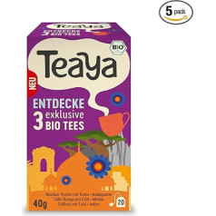 Teaya Explorer Box - Organic Tea Mix Pack with 3 Exclusive Varieties - Madagascar, Mexico & India - Vegan & Gluten Free - Herbal & Fruit Teas (5 x 20 Filter Bags)