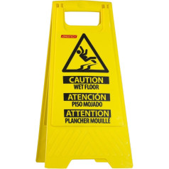 jorestech Caution Wet Floor Folding Notice Sign Slippery Warning Bright 2-Sided