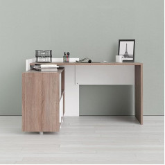 Tvilum Desk, Engineered Wood, Truffle/White