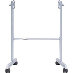 WDSOPK Rollable Whiteboard Stand with Lockable Wheels, Angle Adjustable Silver Metal Stand for School, Office, Classroom, Home, Stand Only