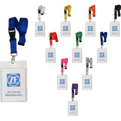 Blank Key Lanyard with Badge Holder Pack Of 50) Made of Soft PVC, Lanyard, 20 mm Wide, Safety Clasp, No Print Various Colours ID Card Holder Portrait