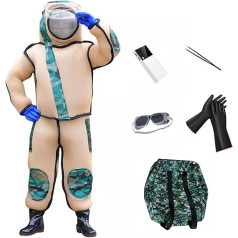 Beekeeping Suit Professional with Gloves and Ventilated Hood Bee Outfit in Various Sizes for Garden and Beekeeper