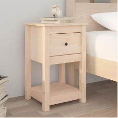 CINDERFUL Nachttisch 40x35x61,5 cm Massivholz Kiefer,Zeitloser Kiefernholz Nachttisch mit Stauraum und rustikalem Design Aufbewahren Organisieren