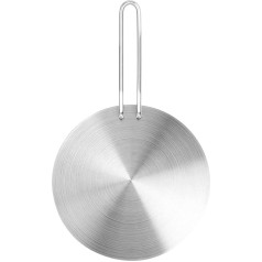 Ejoyous Induction Adapter Plate 20/22/24 cm Induction Hob Adapter Plate Stainless Steel Heat Distributor Plate for Induction Hobs, Electric Hobs, for Coffee, Milk, with Removable Handle (22 cm)