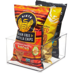 iDesign Linus Plastic Storage Bin with Handles for Kitchen, Fridge, Freezer, Pantry, and Cabinet Organization, BPA Extra Large