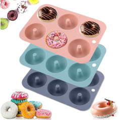 DQZSY 3 Pack Donut Baking Pan 6 Cavity Non-Stick Food Grade BPA Free Dishwasher Safe Oven Safe