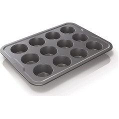 Ninja Foodi ZEROSTICK Muffin Tray for 12 Muffins, Non-Stick Coating, Durable, Robust, Aluminised Steel, Grey, B30212EUUK