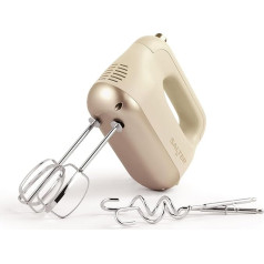 Salter EK5512SBOVDE Baking Hand Mixer - Electric Whisk with 5 Speed Settings, Ejecting Function for Changing Attachments, 2 Mixing Whisks, 2 Dough Hooks and a Balloon Whisk, 250 W