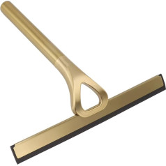 Tomotato Shower Cubicle Squeegee 9 Inch Gold Stainless Steel Window Squeegee Shower Squeegee with Holder No Drilling for Mirrors, Bathrooms, Windows, Floors, Glass