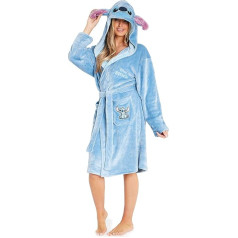 Disney Lilo & Stitch Women's Dressing Gown Stitch, Fleece Bathrobe with Hood, House Coat Women and Teens S-XL