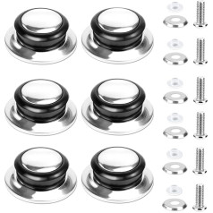 Johotone Pot Lid Handles Universal Pot Lid Knob Heat Resistant Pot Lid Replacement Handle Stainless Steel Lid Knob for Home Kitchen Cookware Restaurant Pack of 6