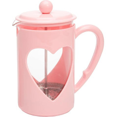 Paris Hilton Heart French Press 1L - Glass and Plastic Coffee Press with Stainless Steel Filter, Cool Touch Handle, Drip-Free, Temperature Resistant