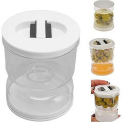 Pickle Jar with Flip Sieve, Pickle Jar, Preserving Jar for Separating Cucumbers for Olives, Pickles or Cut Cucumbers, Leak-Proof Airtight Lid and Fridge Bowl