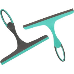 Multipurpose Window Squeegee | Turquoise/Grey Durable Shower Squeegee for Mirrors and Tiles, Window Cleaner for Cars, Bathrooms and Kitchens, Pack of 2