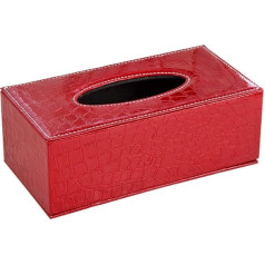Paper Holder, Attractive Robust Space Case Napkin Leather Holder Car Decoration Package Contents Leather Household Office Tissue Box Paper Holder Rectangular Tissue (1 Piece Red)