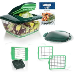 Genius Nicer Dicer Chef 9-Piece + Tomato Vegetable Cutter - for Daily Conscious and Healthy Diet All-purpose Slicer Fruit Cutter Onion Cutter Chopper Herb Slicer