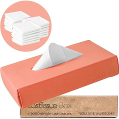 LastTissue® Reusable Tissue Box - with 18 Soft Organic Cotton Tissues - Environmentally Friendly Cosmetic Tissue Box - Tissue Box for Household
