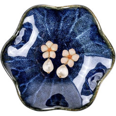 Ceramic Jewelry Bowl, Ring Bowl, Decorative Jewelry Tray, Jewelry Tray, Gift for Women, Her, Mother, Wedding, Bridal Shower, Birthday (Blue)