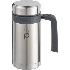 Pioneer Stainless Steel Vacuum Insulated Leak-Proof Drinkpod Capsule Flask 6 Hours Hot 24 Hours Cold, Satin, 0.45 Litre