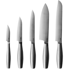 BOSKA Copenhagen Kitchen Knife Set, 5 Pieces, Chef's Knife, Knife Set, Including Bread Knife, Sharp Kitchen Knife, Stainless Steel, Knife, Dishwasher Safe