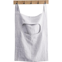 Amazhiyu Hanging Laundry Bag, 100% Linen Laundry Bag, Door Hanging Laundry Hamper, Hanging Laundry Basket Bag, 19 x 27 Inches (Grey)