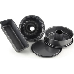 Dr. Oetker Baking Form-Set 4PCs., Baking Harmony, Cake, Loaf Pan Shape, Spring Form with Flat and- tube Sheet, Non Stick Coating, 24 cm, 2600