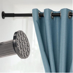 Telescopic Rod, No Drilling, 228-277 cm, Extendable Stainless Steel Shower Curtain Rail for Large Windows/Shower Room (Black 1, 228-277 cm)