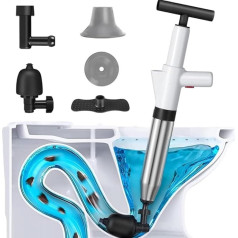 HaTur Toilet Plunger Set, High Pressure Air Drain Blaster Kit, Toilet Plunger, High Pressure Kit, Air Toilet Plunger for Toilet/Sink/Bathtub/Floor Drain