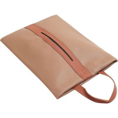 PATIKIL Car Fabric Holder PU Leather Rectangle Napkins Paper Towel Dispenser Box Box with Handle Strap for Car Seat Backrest Brown