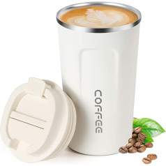 Smilatte 510 ml Stainless Steel Drinking Bottle, Leak-Proof Thermal Mug, Thermos Flasks, Coffee to Go Mug, Coffee Mug, Water Bottle with Lid,