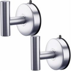 DGYB Large Suction Cup Hooks for Shower Set of 2 Brushed Nickel Towel Hooks for Bathroom Wall Mounted SUS 304 Stainless Steel Modern Coat Hooks 6.8 kg Shower Suction Cup Hooks