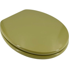 ADOB wooden core toilet seat green, adjustable brass chrom hinges, 85074