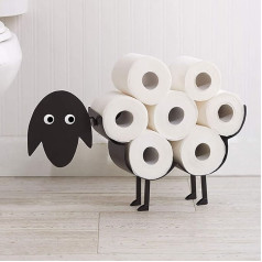 HomeZone Sheep Black Metal Toilet Roll Holder Holds up to 7 Rolls