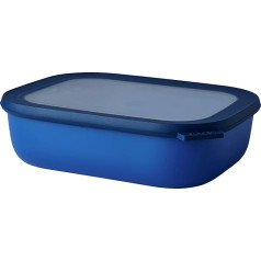 Mepal – Multi Bowl Cirqula Rectangular – Storage Jar with Lid – Suitable as an Airtight Storage Box for the Refrigerator, Microwave Dishes and as Food Storage Containers – 2000 ml – Vivid Blue