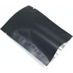 WACCOMT Pack Pack of 200 Flat Open Top Mylar Bags, Vacuum Sealable, Long-Term Food Storage, Matte Bags, Heat Sealable with Tear Notch (10 x 15 cm (3.94 x 5.91 inches), Black)