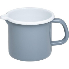 Riess, 0040-065 Sippy Pot 12, Classic Pure Grey, Diameter 12 cm, Height 11.5 cm, Capacity 1 Litre, 0.428 kg, 18.7 x 13.5 x 11.5 cm, Enamel, Light Grey, Milk Pan, Induction