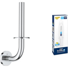 GROHE Start 41186000 Spare Paper Holder (Material: Metal, Wall Mounted, Concealed Fixing), Chrome, with Adhesive for Bathroom Accessories