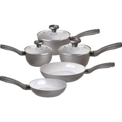 Prestige Earth Pan Induction Cookware Set - 5-Piece Cookware Set with Frying Pans 20/28 cm - Non-Stick Ceramic Recycled & Recyclable Dishwasher Safe Easy Grip