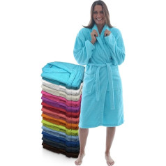 LEBENGOOD Bathrobe for Men and Women 100% American Terry Towelling 400g with Belt Pockets Soft Robe Bath Towel Turquoise XXL, turquoise