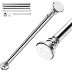 EC Breath Upgraded 60-295cm Extendable Shower Curtain Tension Rod, Free Combination Rod Set, Telescopic Rod No Drilling Stainless Steel Clothes Rail for Bathroom, Closet