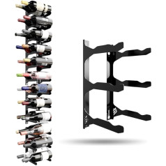 LUFLIPS Wine Bottle Rack Wall Mount Wine Bottle Storage Metal Black Rack Wine Bottles(6 Bottles)