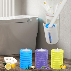HENYEER Disposable Toilet Brush Kit with 24 Interchangeable Toilet Brush Heads, Wall Toilet Rod Set for Bathroom Cleaning Toilet Areas