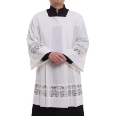 BLESSUME Klerus Alb Catholic Pulpit Pleated Liturgical Church Robe