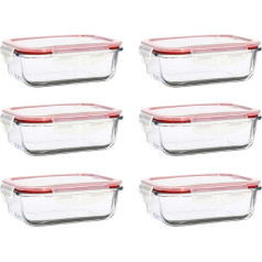 MENASTYL - Clémentine 6014015 Borosilicate Glass Food Storage Containers with Lid - 630 ml - Stackable
