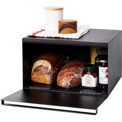 YAMAZAKI 4353 Tower Black Steel Bread Bin