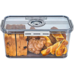 RISICULIS Bread Box for Kitchen Countertop, Airtight Bread Storage Container, Time Record Bread Holder with Lid, Bread Holder for Homemade Bread, Rolls, Bagel, Loaf